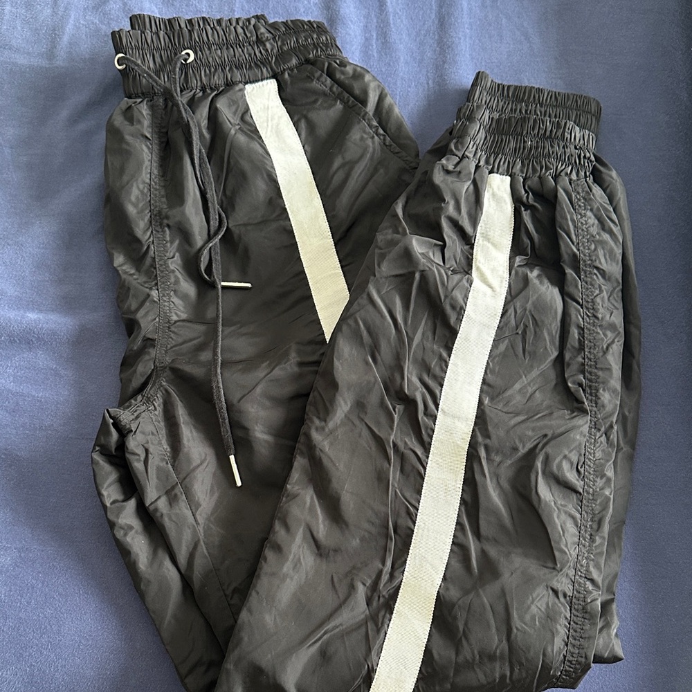 Danielle Guizio Black Joggers with White Stripe